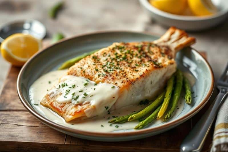 Fresh Baked Cod In Lemon Cream Sauce Dinner