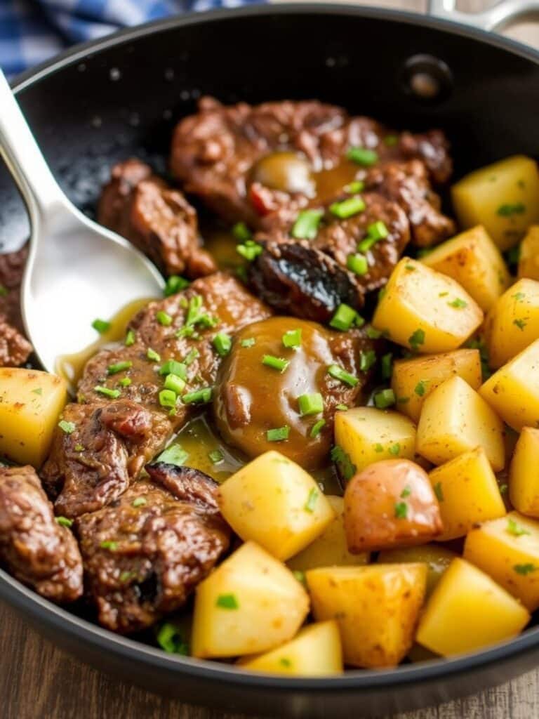 Healthy Garlic Butter Steak And Potatoes Skillet