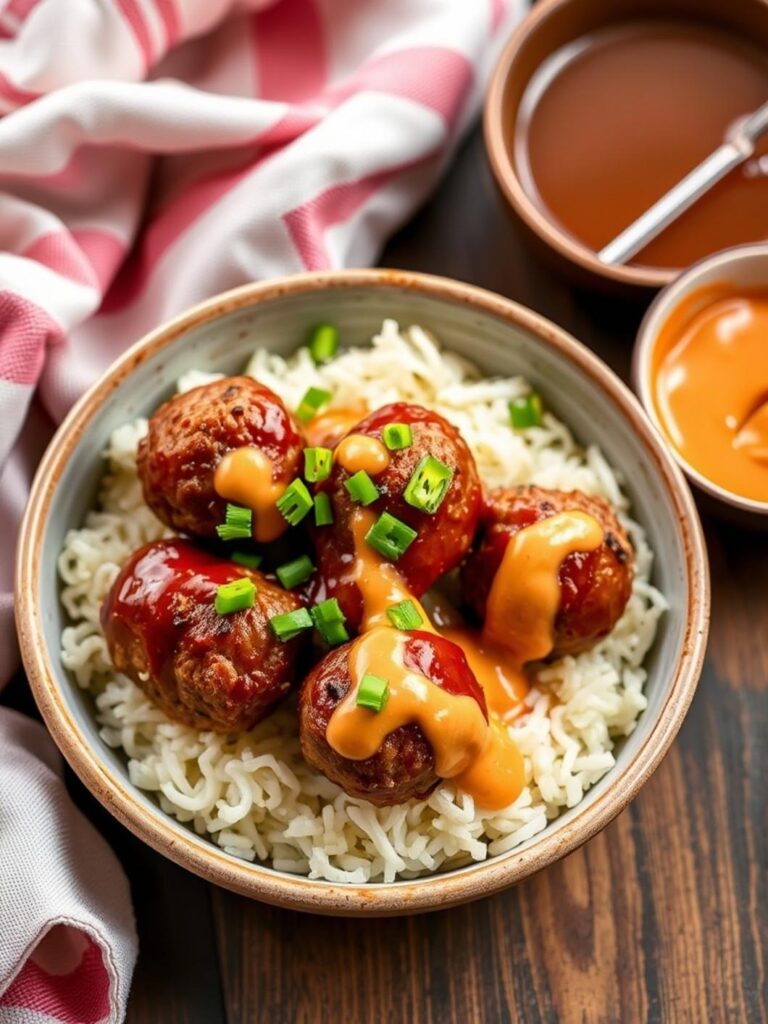 Healthy Korean BBQ Meatballs With Spicy Mayo